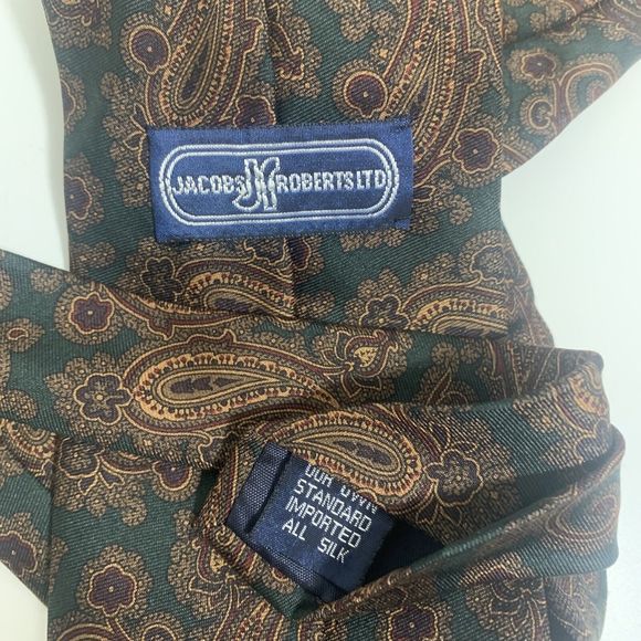 Jacobs Roberts Ltd. men's paisley necktie pre-owned in good condition - Picture 3 of 4